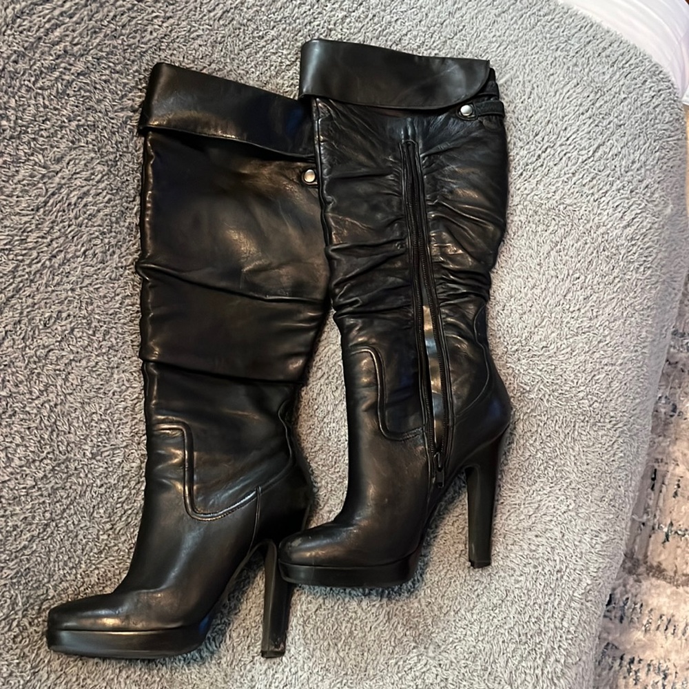 Jessica Simpson Black Tall Boots, Size 7, Black